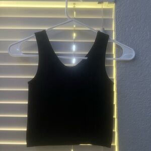 Black V-neck tank top, size S
